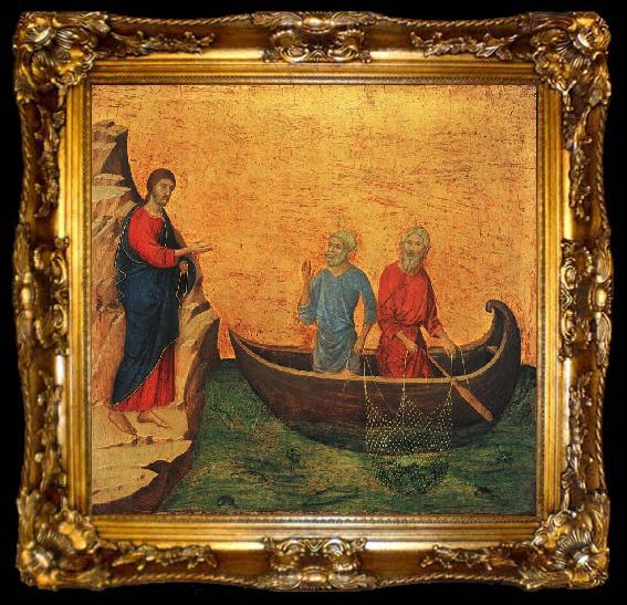 framed  Duccio di Buoninsegna The Calling of the Apostles Peter and Andrew, ta009-2